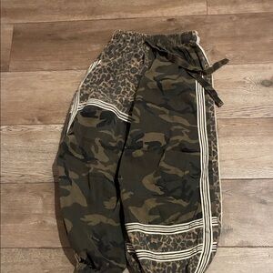 Camouflage and Leopard Print Joggers